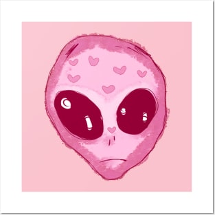 Pink Lovely Alien Posters and Art